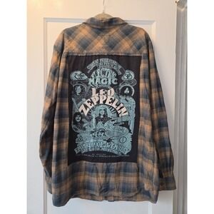 LED ZEPPELIN Custom made mens XLT Made From Recycled Material. Trashion USA.